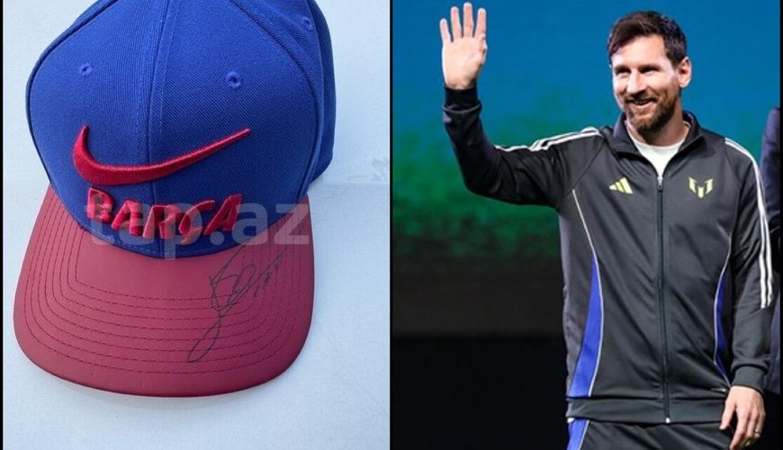 Messinin Bakıda imzaladığı papaq satışa çıxarılıb - 10 MİN MANATA + FOTO